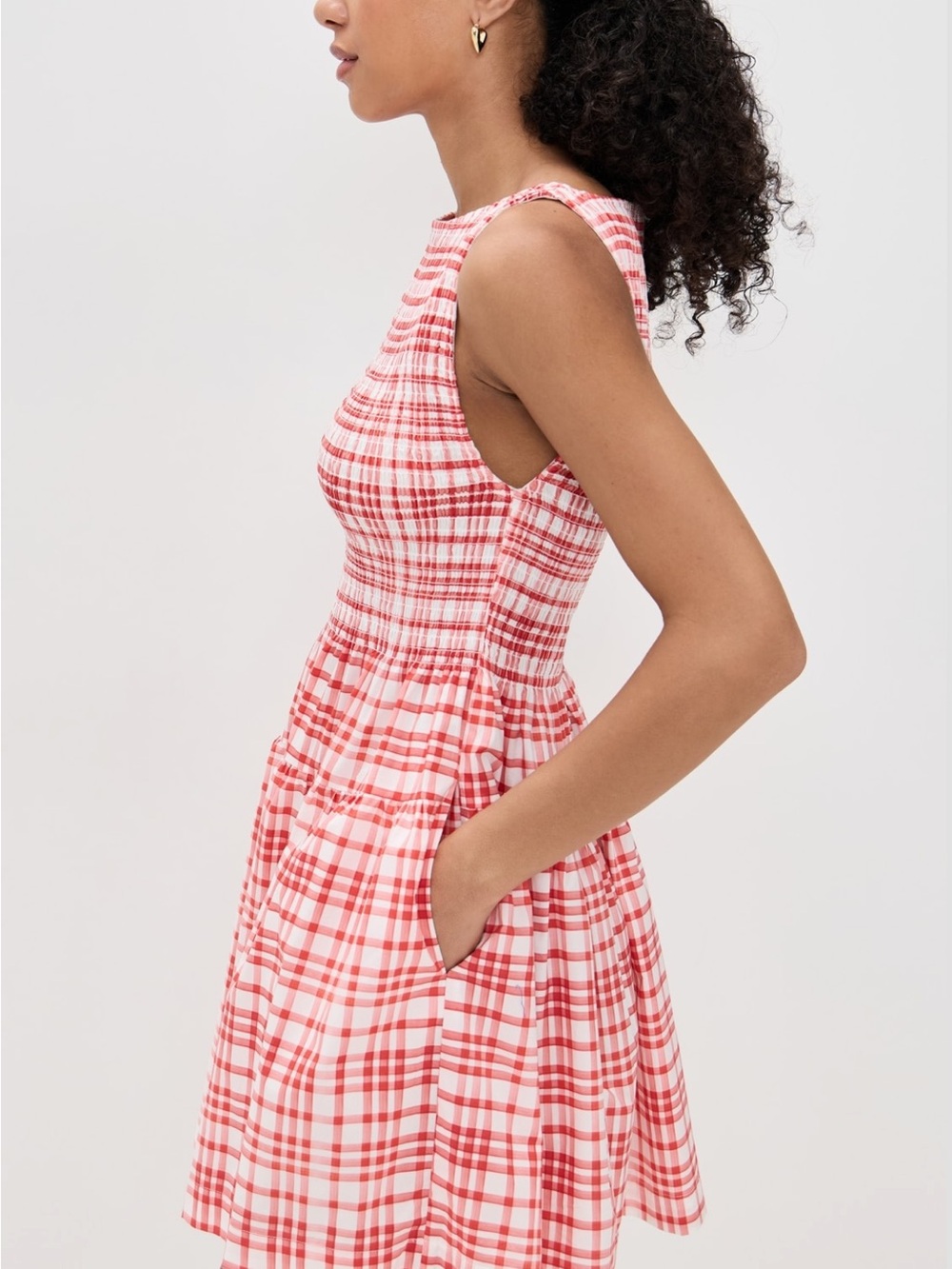 Red Plaid Cosima Mini Nap Dress - Picture 3 of 6